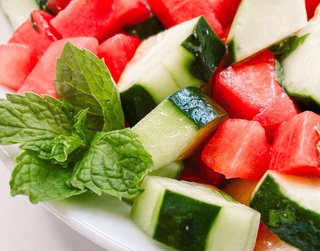 Hydrating Cucumber Melon Salad with Mint